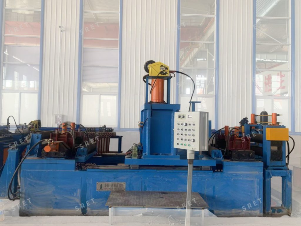 Automatic shear end welder for an ERW tube mill line